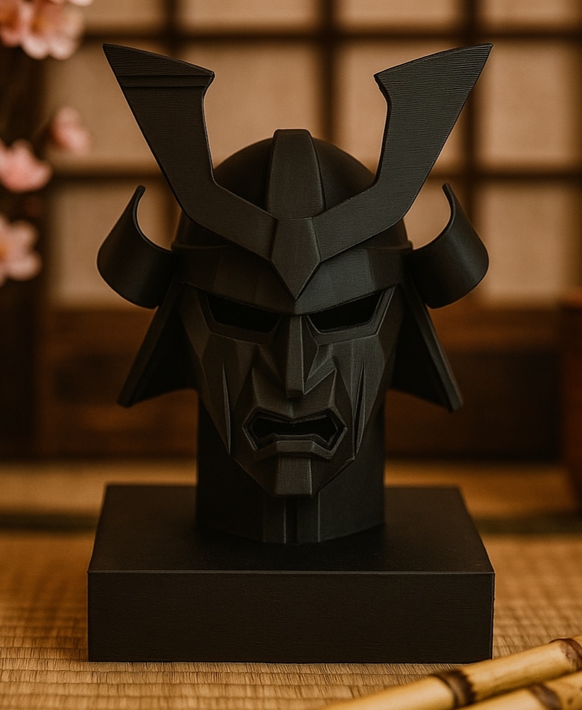 Samurai Mask Sculpture - Japanische Rüstung Deko Figur – Bild 3